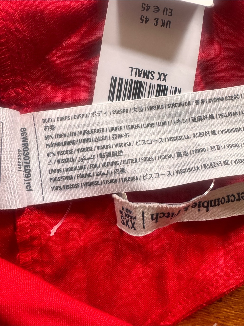 Abercrombie & Fitch Linen-Blend Tailored Halter Vest in Red XXS NWT - Picture 6 of 9